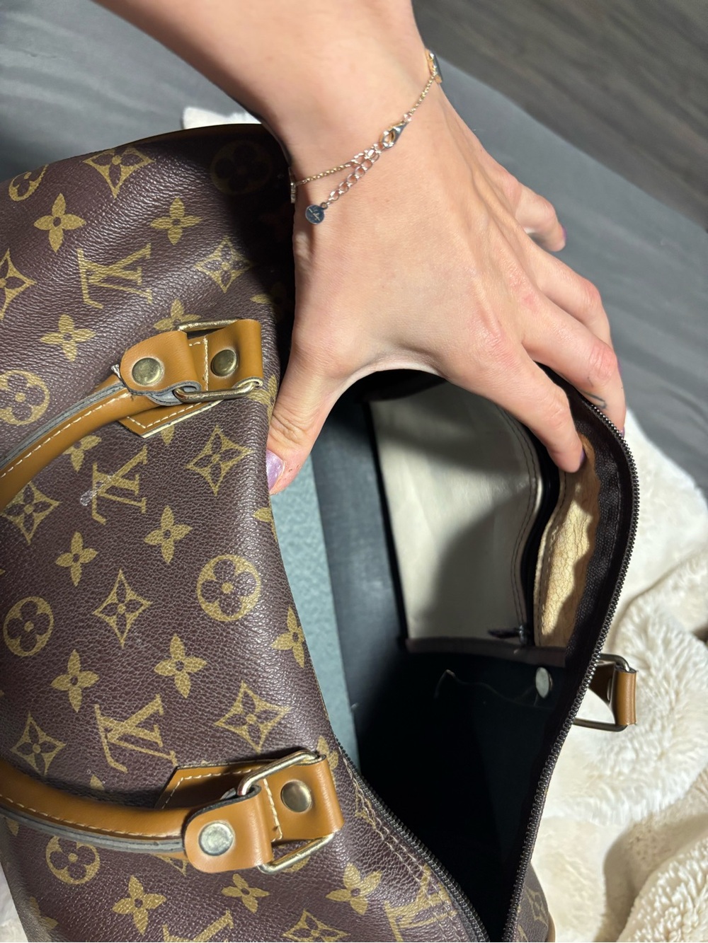 Louis Vuitton Monogram Canvas Satchel in Brown and Tan - Picture 4 of 4
